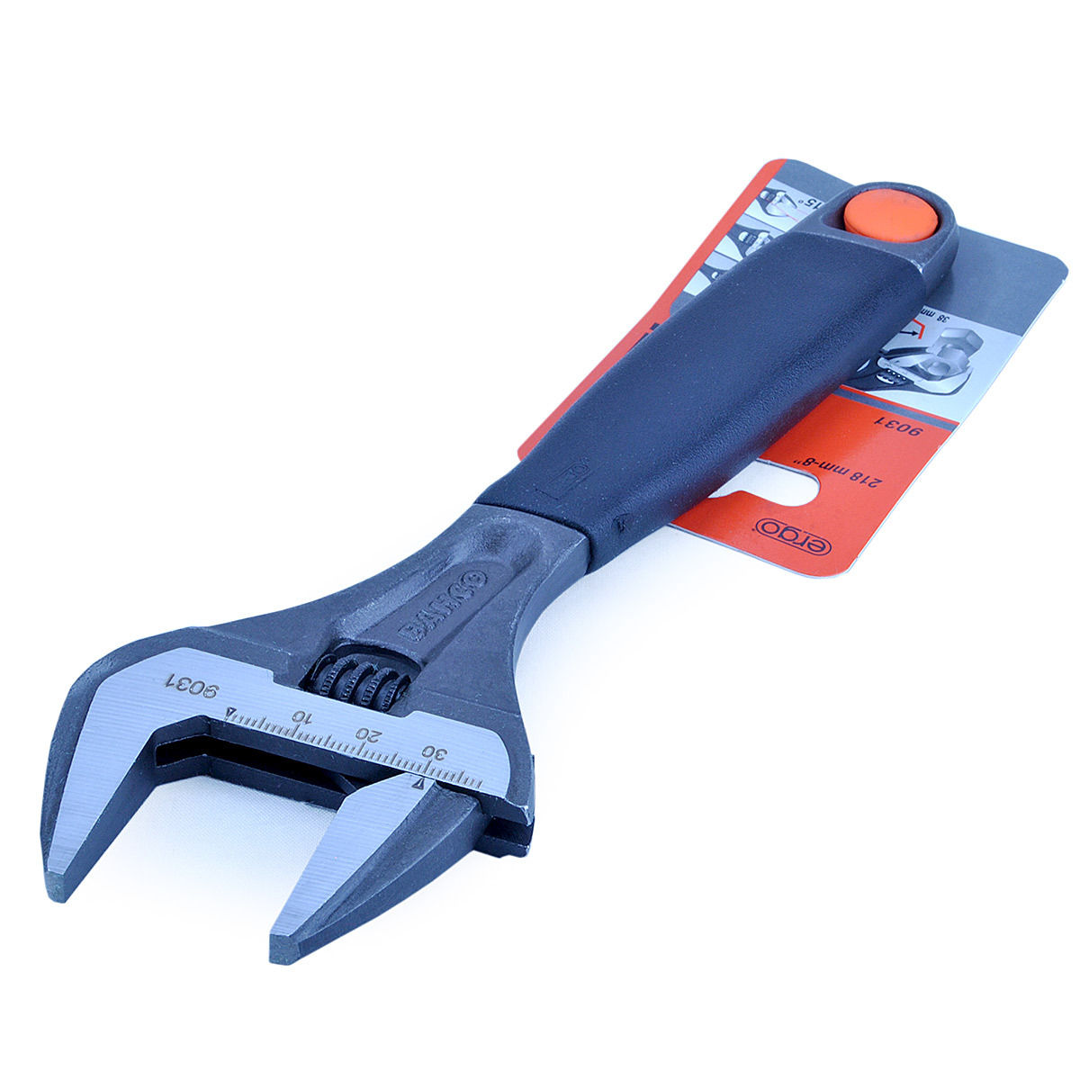 BAHCO 9031 8" 200mm Ergo EXTRA WIDE 38mm Adjustable Phosphated Wrench Spanner
