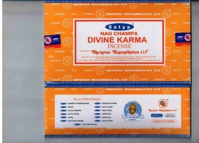 Satya Nag Champa Divine Karma // worship // incense stick // 15gX12