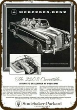 1958 Mercedes Benz 220s Convertible Car Vintg-look Decorative Replica Metal Sign
