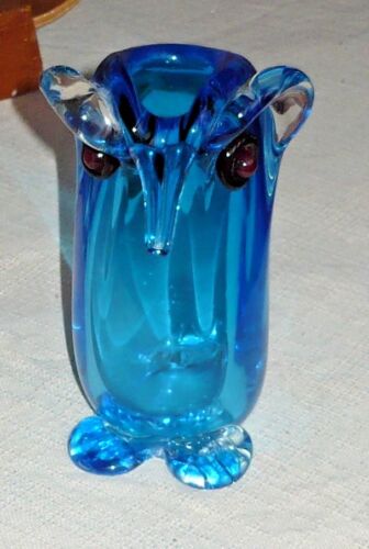 UNIQUE 1960,s GLASS OWL VASE "7 high - Picture 1 of 7