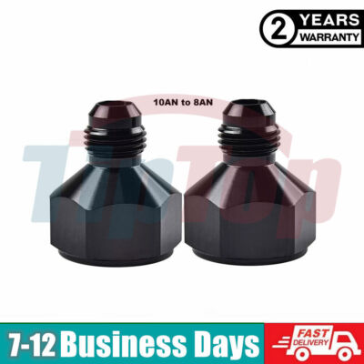 2x 10AN Female to 8AN Male Flare Reducer Fitting Fuel Gas Cell Bulkhead Adapters
