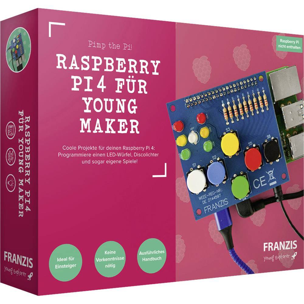 Программное обеспечение Franzis Verlag 67126, программное обеспечение для Raspberry Pi на платине с 14 лет