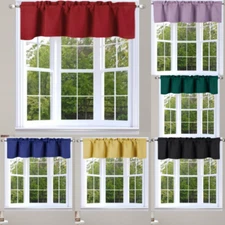 1PC BLACKOUT THERMAL SHORT STRAIGHT VALANCE WINDOW DRESSING TOPPER 54" WX18" L