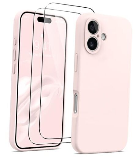 Compatible with iPhone 16 Case, Silicone Upgraded [Camera for 16 Chalk Pink