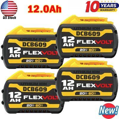 Pack 12Ah For DEWALT DCB609-2 20V/60V MAX FLEXVOLT Li-Ion Battery DCB612 DCB606