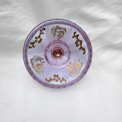 Moser Glassworks 1907-1910 Alexandrite Neodymium Glass Dresser Powder Box - Picture 12 of 13