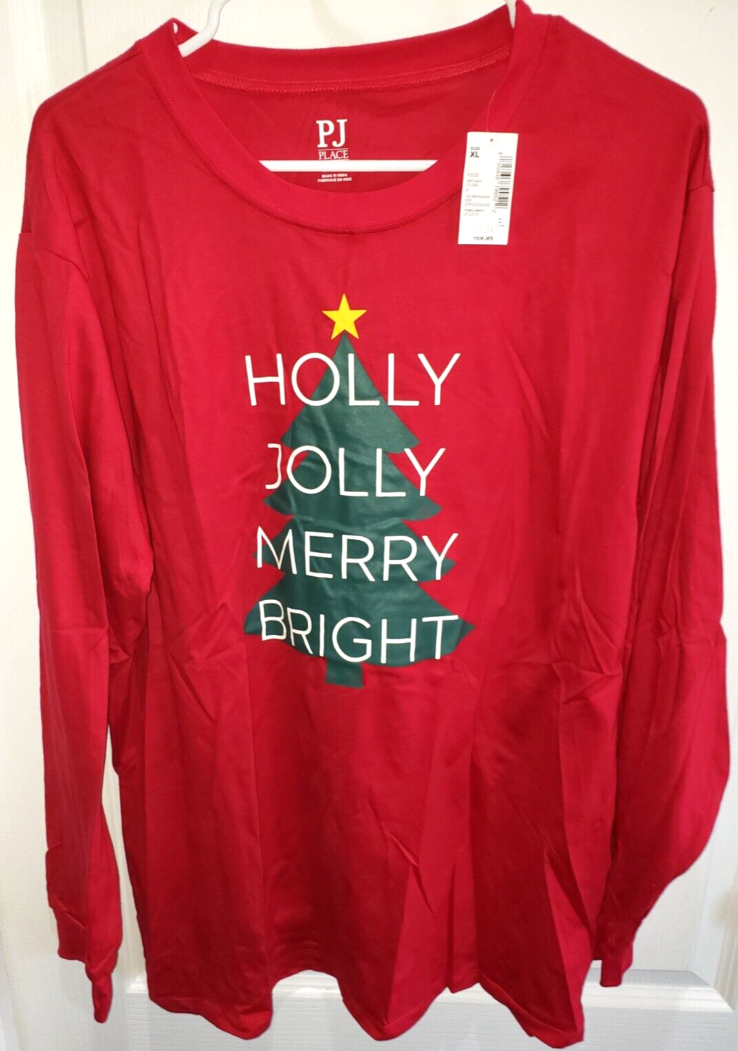 men women CHRISTMAS PAJAMA TOP NEW NWT size XL RED HOLLY JOLLY CUTE!