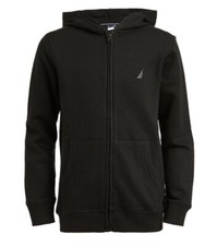 NAUTICA LITTLE BOY'S FULL ZIP FLEECE HOODIE BLACK SIZE S -4 .