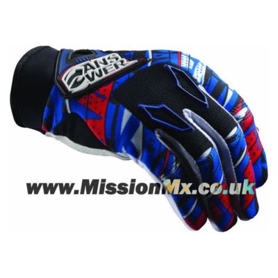 Answer F10 Herren Erwachsene Alpha rot/blau Handschuh klein MX Motocross Offroad MTB
