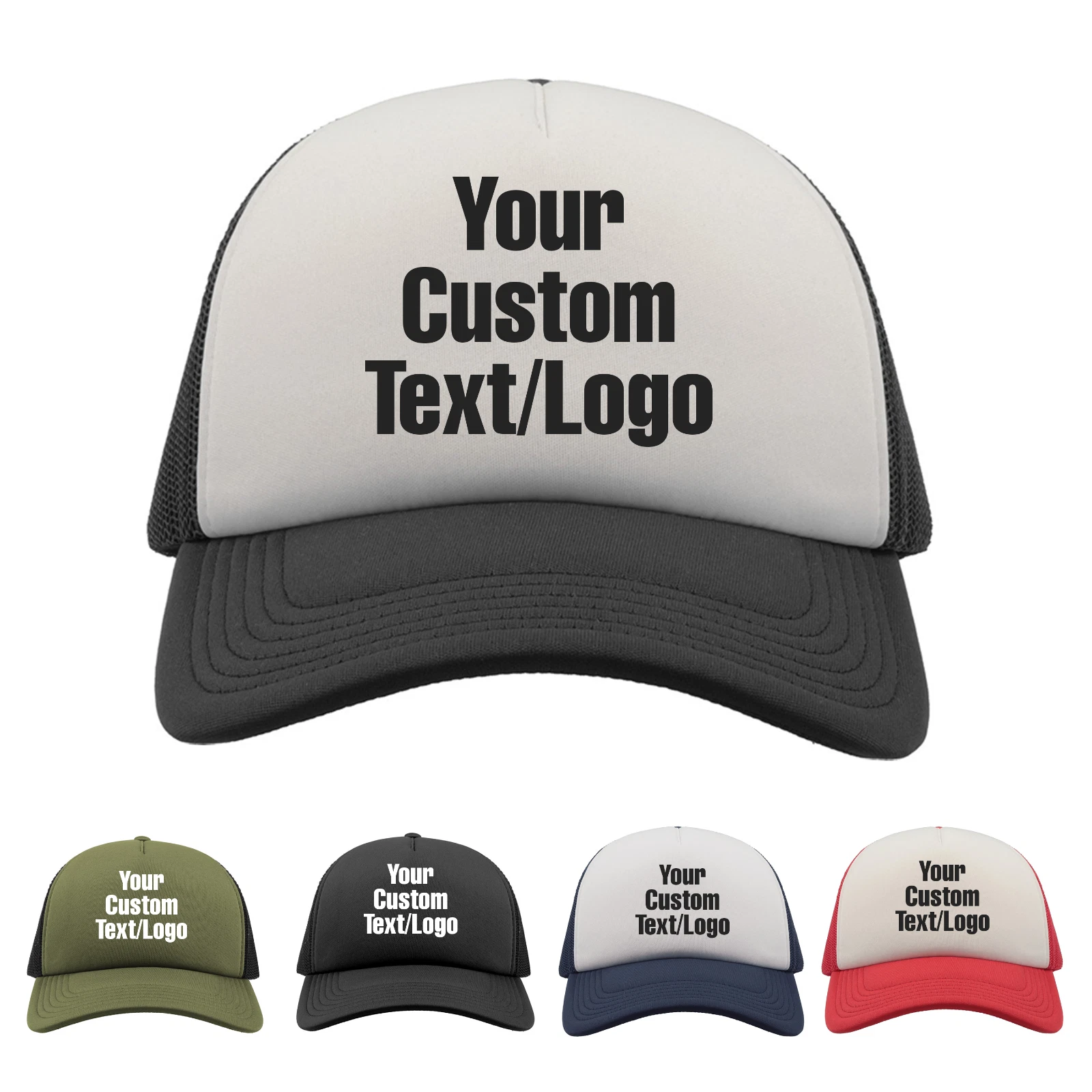 Personalised Text Logo Trucker Cap Custom Printed Baseball Hat Uniform Workwear