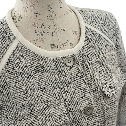 White House Black Market Long Button Jacket Women's 12 Career Suit Blazer Tweed - Picture 4 of 13