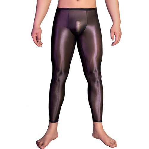 Pantaloni Uomo Lucidi a Compressione Lucidi Elasticizzati Allenamento Sportivi Collant Pantaloni - Foto 16 di 114