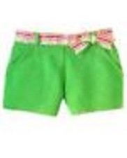 NWOT Girls 7 Gymboree SPRING FUN Cotton Knit Green striped ribbon SHORTS