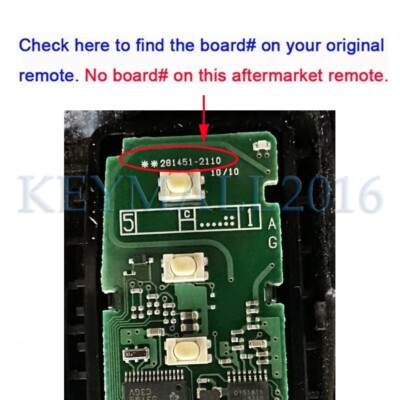 281451-2110 Smart Remote Key Fob for Lexus LX570 NX200t NX300