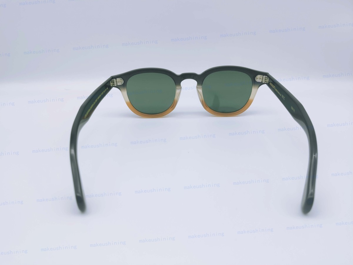 MOSCOT LEMTOSH GREY BROWN FADE Green Lenses Sun Glasses 46 MOSCOT LEMTOSH GREY BROWN FADE Green Lenses Sun Glasses 46