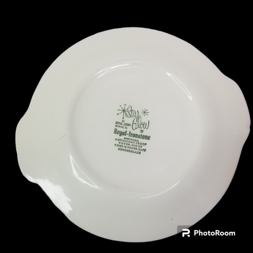Royal China Ironstone StarGlow Handled Cake Plate & Serving Bowl Atomic MCM - Picture 8 of 14