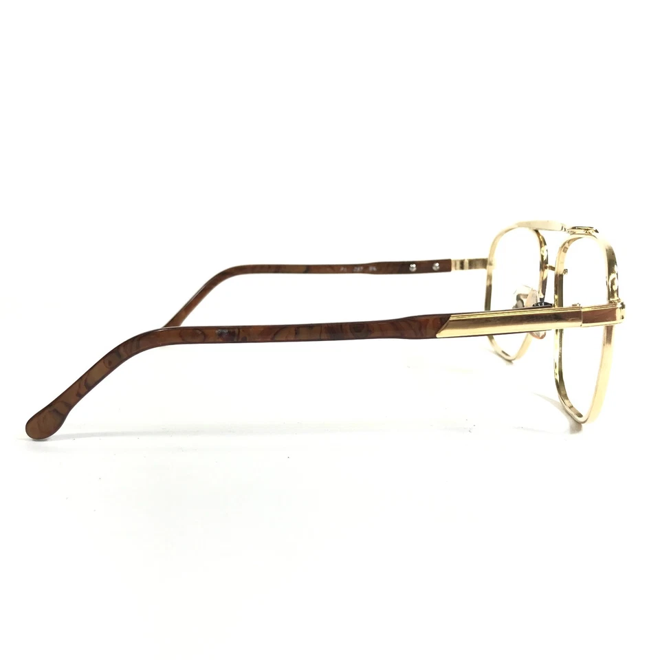 Monturas de gafas de seguridad PI vintage 5 3/4 marrón madera grano dorado Z87 58-16-135 Foto 3 de 4