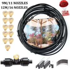 US Outdoor Patio Water Mister Mist Nozzle Misting Cooling System Fan Cooler NEW