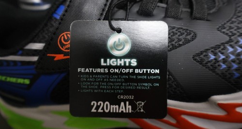 Skechers S Lights Boy's Light Up Sneakers, Blue/Orange, Size 3 (411074LS) - Picture 8 of 11