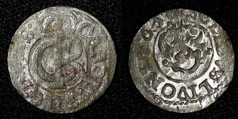 Livonia Riga CARL XI of Sweden (1660-1697)Silver 1663 Solidus,Schilling KM#55(1)