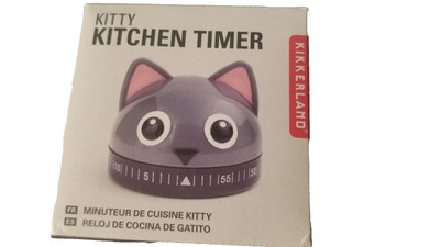 Kikkerland Kitty Cat Kitchen Timer 60 Min Cooking Count Down Clock Alarm new