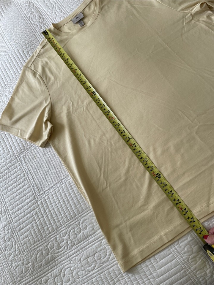 New H&M Beige Cotton Crew Neck T shirt Size XL Chest 48” eBay