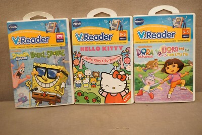 V.Reader Programs: Sponge Bob, Dora or Hello Kitty New & Sealed See Drop-down