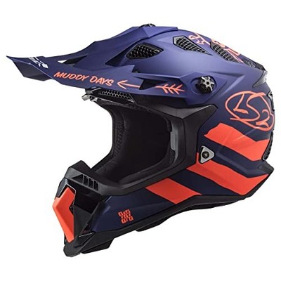 LS2 Helmets MX-Off Road Subverter Evo Helmet (Cargo Matte Blue Fluo Orange - ...