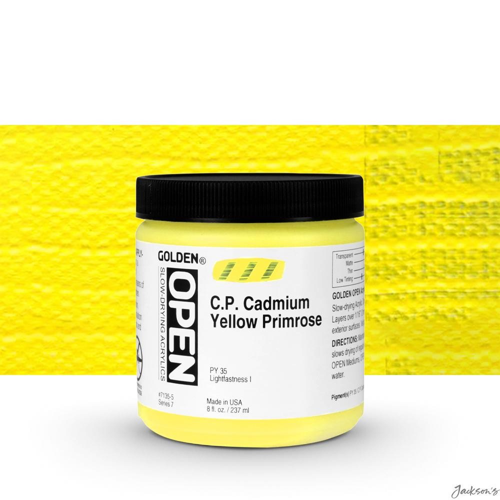 Golden Open Slow Drying Acrylic Paint 237ml Cadmium Yellow Primrose For Artists
