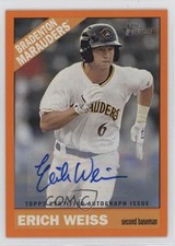 2015 Topps Heritage Minor League Edition Orange Border 6/25 Erich Weiss Auto 1k5
