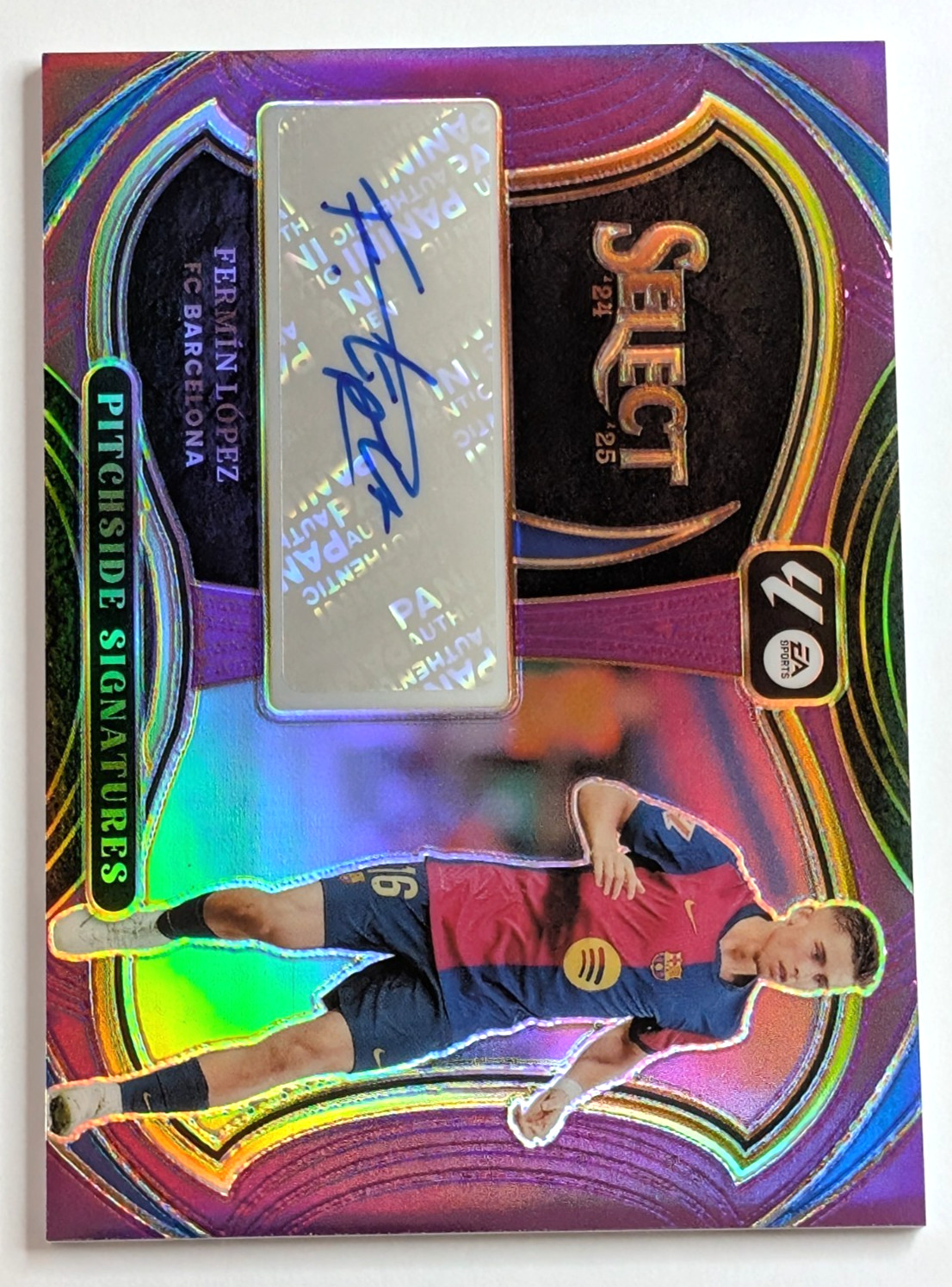 2024-25 Select La Liga FERMIN LOPEZ Pitchside Signatures Purple Prizm /49 BARCA