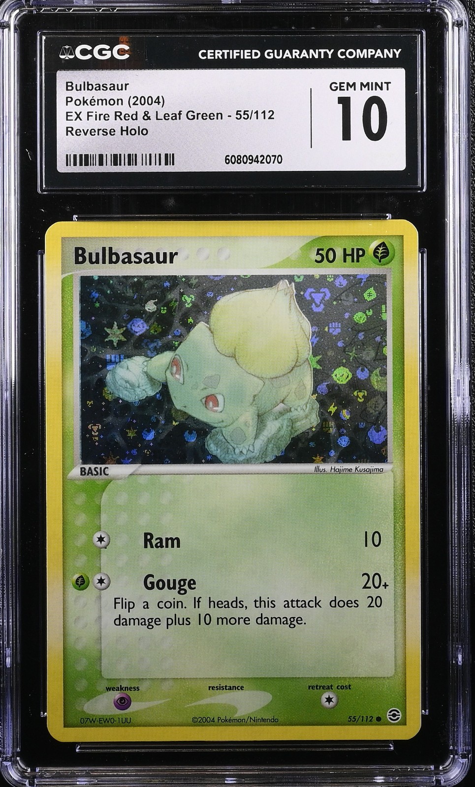 Bulbasaur 55/112 FireRed & LeafGreen Reverse Holo Stamp CGC 10 Gem Mint Pokemon