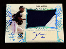 2021 Leaf Trinity PLAYER WORN JERSEY / PATCH ROOKIE AUTO Kahlil Watson 3/99