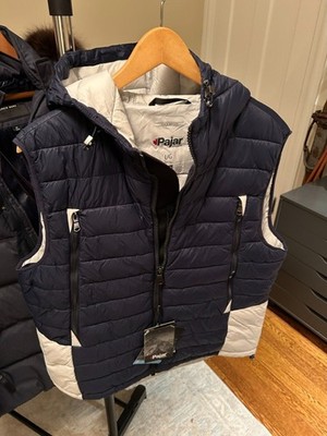 Men's Pajar Hooded 3M Thinsulate Insulated Vest in Navy/White, L
