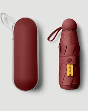 Compact Travel Umbrella - 7.5 in Folded, Lightweight Pocket Size with Case