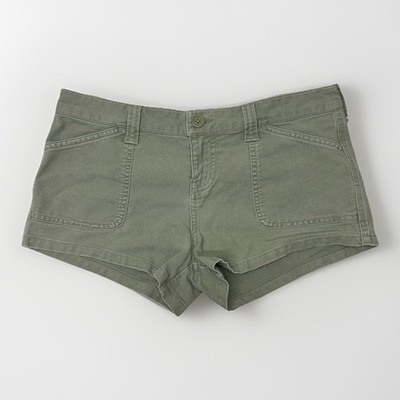 VTG‼ Y2K 2000s ABERCROMBIE Sz 4 Army Green Mid Rise Cotton Mini