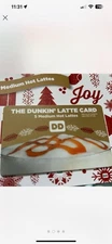 Dunkin' Donuts Hot Coffee Gift Card Hot Latte Card Retro Vintage Discontinued