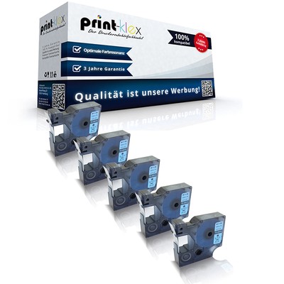 5x Printer Schriftbänder für Dymo 45016 S0720560 Kassetten - Easy Print Serie