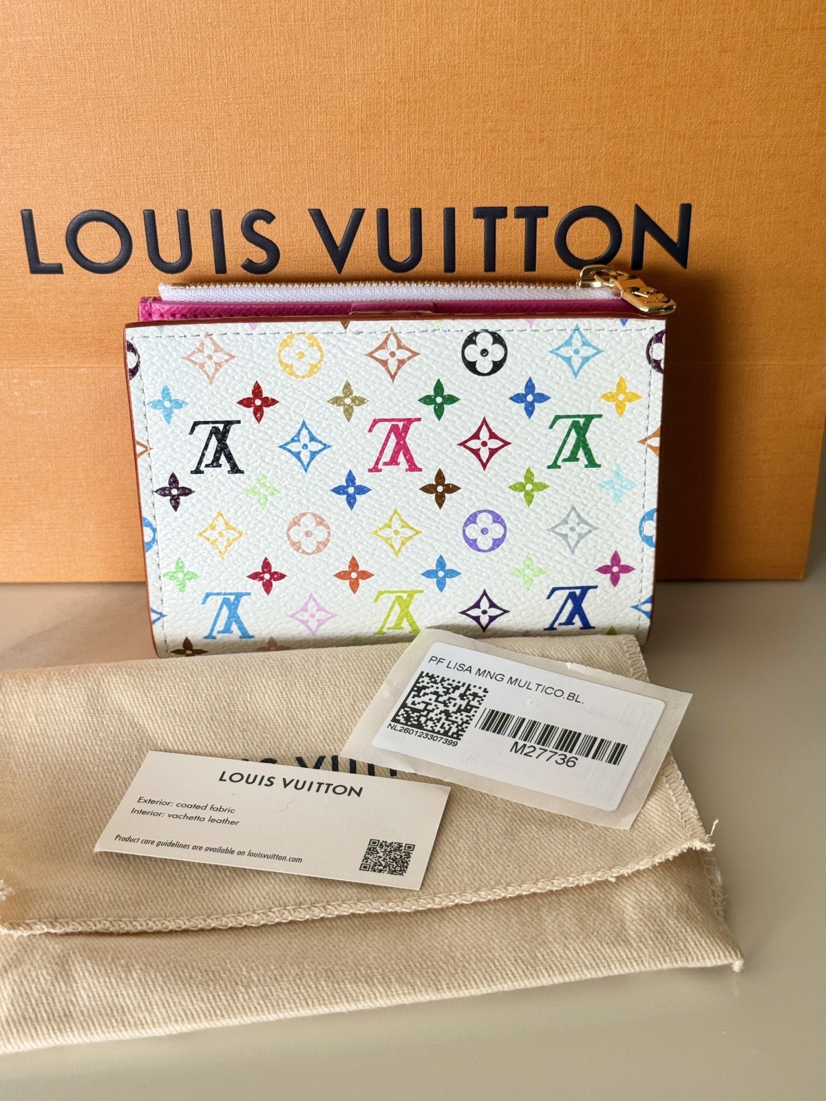 LOUIS VUITTON MURAKAMI MULTICOLOR LISA  WALLET CARD HOLDER HTF
