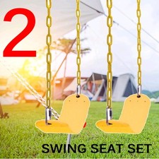 2X Kids Outdoor Swing Seat Set Garden Playground Hanging Chair Swing Seat Yellow
