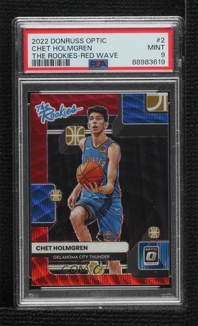2022 Donruss Optic The Rookies Red Wave Prizm Chet Holmgren #2 PSA 9 MINT RC 2l4