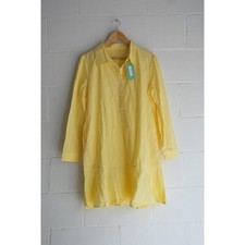 New Collection Yellow Button-Up Long Sleeve Dress Size Large
