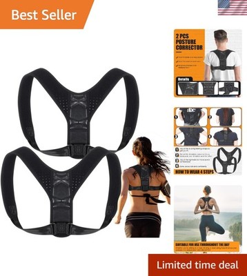 2-Pack Adjustable Posture Corrector for Men and Women - Back & Neck Support