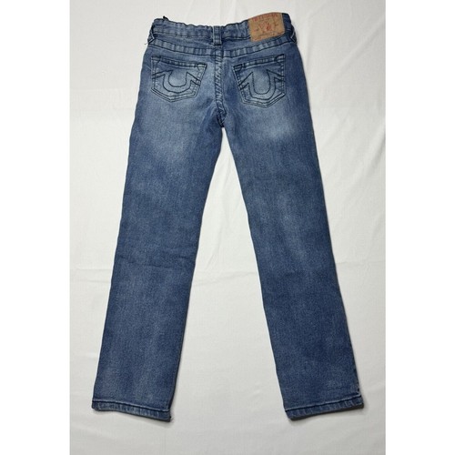 True Religion Youth Girls Adj Waist Straight Leg Stretch Jeans - Sz 7 (23x21) - Picture 2 of 7