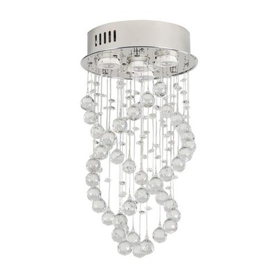 Kristall Kronleuchter Luxus Deckenleuchte groß silber chrom 50 cm Höhe HAUSPRO