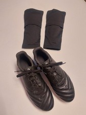 ⚽️🎉w NEU⚽️Fußballschuhe 39 Sport Schuh Echtes Leder Schienbein Schoner Set