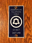 Vintage Porcelain Bell "Underground Telephone Cable Do Not disturb" Sign