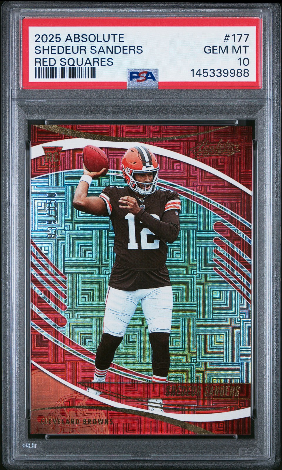 Shedeur Sanders Panini Absolute #177 Red Squares