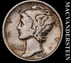 1942-S Silver Mercury Dime - Scarce  Very Fine+  Better Date  No Reserve  #L7252 — photo 1