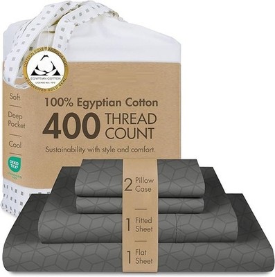 Queen Bed Linen Set, 400 Thread Count Egyptian Cotton, Deep Pocket